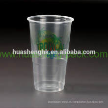 Los fabricantes chinos aduana imprimieron la taza plástica disponible de alta calidad 11oz / 320ml PP del logotipo